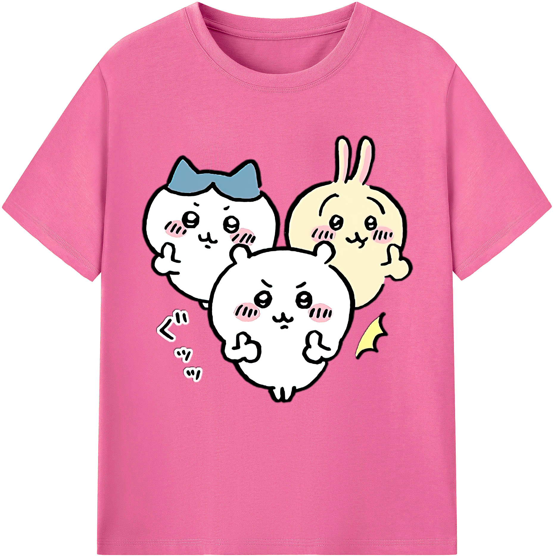 （画像用） ちいかわ うさぎ Chii-kawa usagi レディースカジュアルプリントTシャツ（綿100％）